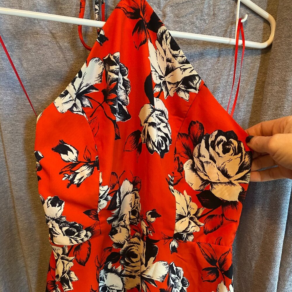 LULUS Halter Neck Floral Print Sleeveless Mini Dress Size XS - Picture 2 of 7